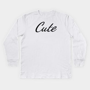 Cute Positive Typography Art Minimal Design Kids Long Sleeve T-Shirt